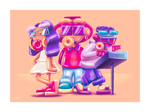 Your space should reflect who you are and what you care about. Adding a pop of color to your walls is an easy way to inject some personality into any room and put a smile on your face. This artwork was created by Hank Washington celebrating the works of the group Nx Wxrries featuring H.E.R.